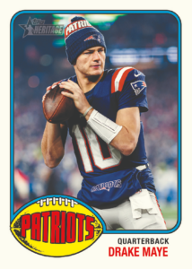Drake Maye Base Cards Image Variation Card – 2026 Topps Heritage Football Hobby Box 12 Box Case Break #1 Teams