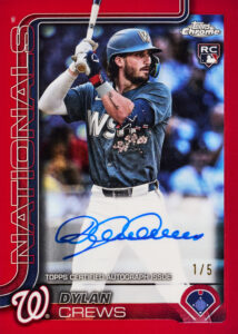 Dylan Crews Red Autograph - 2025 Topps Chrome Baseball
