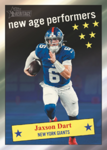 Jaxson Dart new age performers Card – 2026 Topps Heritage Football Hobby Box 12 Box Case Break #1 Teams
