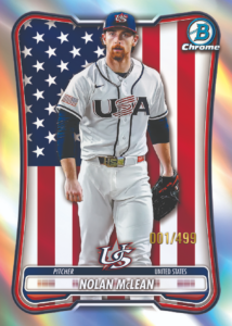 Nolan McLean WBC Flag Variation Card – 2026 Bowman Chrome Hobby Dual Case (24 Box) Break #4 Players