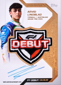 Arvid Lindblad Debut Patch Autograph Card –