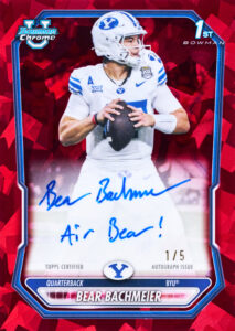 Bear Bachmeier Chrome Prospect Autographs Sapphire Edition Card –