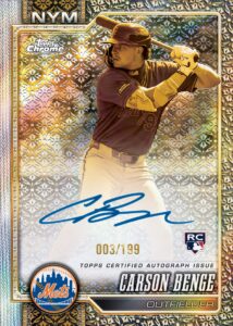 Carson Benge — Topps Chrome Autograph gold 003/199
