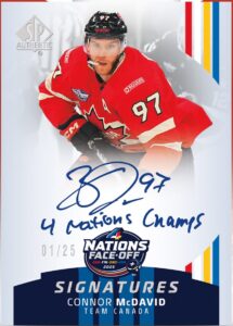 Connor McDavid 4 Nations Face Off Signatures Card –