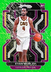 Evan Mobley Base Prizms Green Shimmer Card –