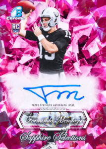 Gernando Mendoza Sapphire Selections Autographs NFL Card –