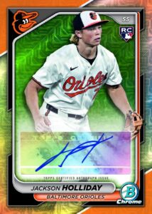 Jackson Holliday Mega Chrome Rookie Autograph Mojo Refractor Card –