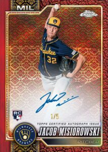Jacob Misiorowski — Topps Chrome Autograph red 1/5