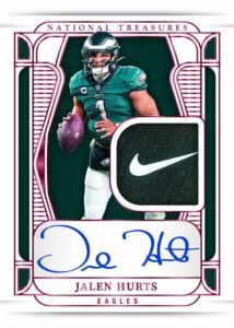 Jalen Hurts Material Treasures Signatures Laundry Tag Brand Logo Card –