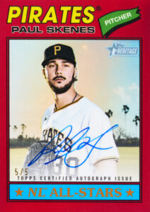 Paul Skenes Chrome Autograph Red Refractor Card –