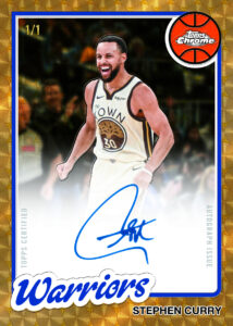Stephen Curry 1980 81 Topps Basketball Autograph Superfractor Card –