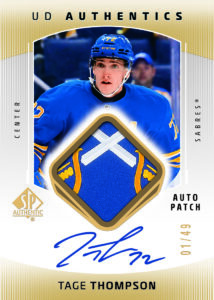 Tage Thompson UD Authentics Auto Patch Card –