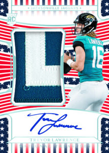 Trevor Lawrence Rookie Patch Autograph Stars and Stripes Card –