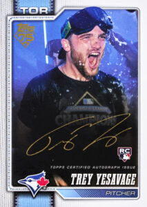 Trey Yesavage Flagship Real One Golden Mirror Autograph Gold Ink Card –