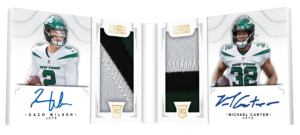 Zach Wilson and Michael Carter Crossover Rookie Patch Autograph Dual Booklet Card –